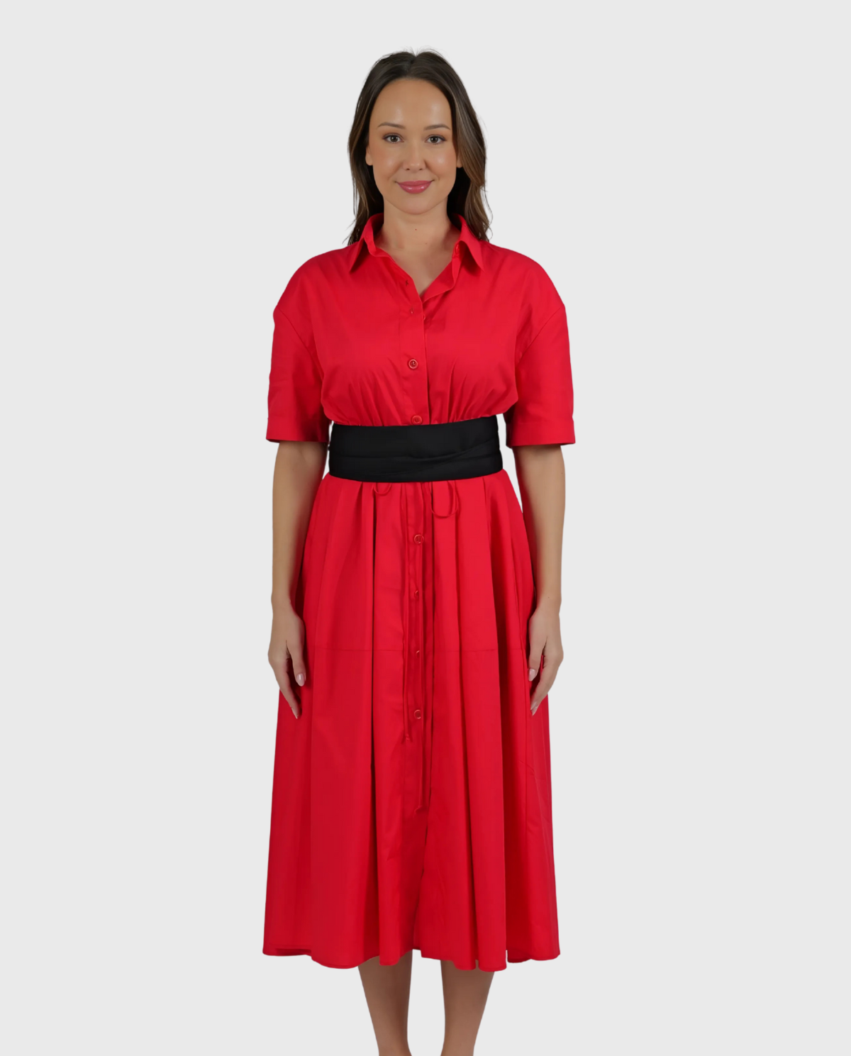 Ustoni Pleated Waist Belt – Black