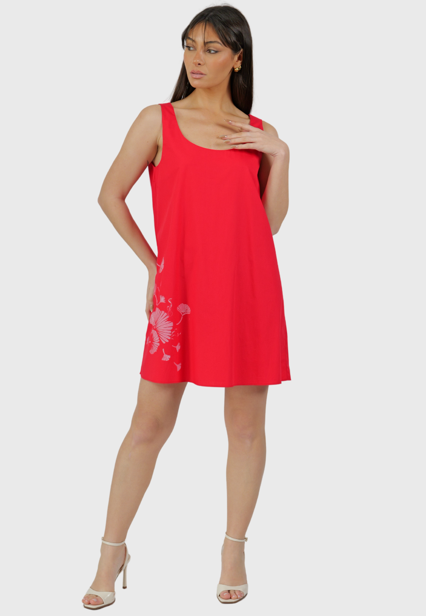 Abito Linosa – Red Cotton Trapeze Dress
