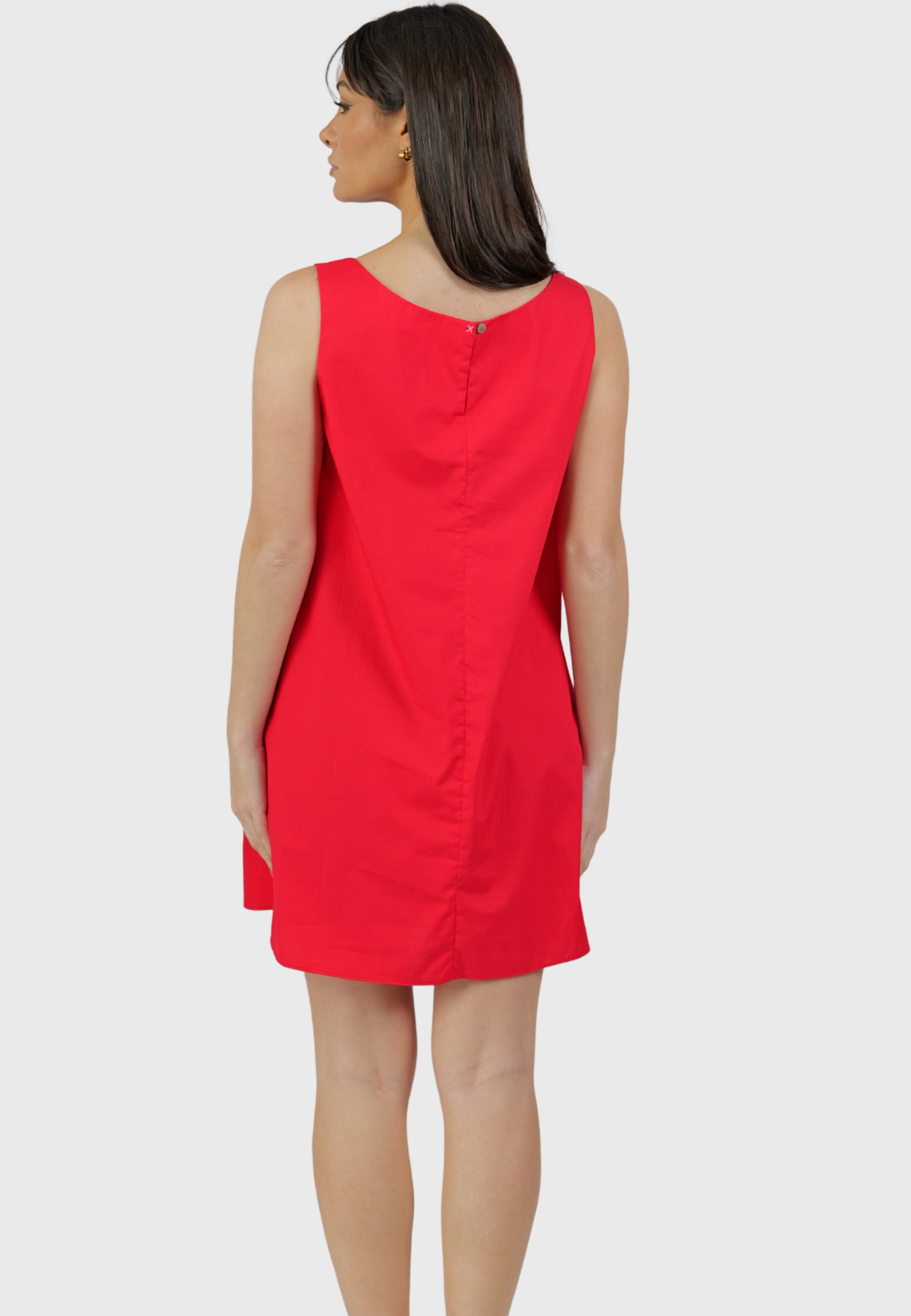 Abito Linosa – Red Cotton Trapeze Dress