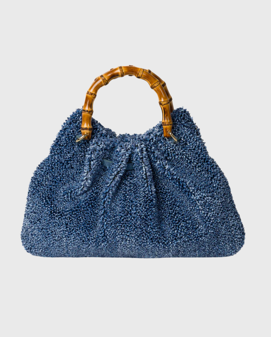 Mini Caterina Raffia Bag – Blue