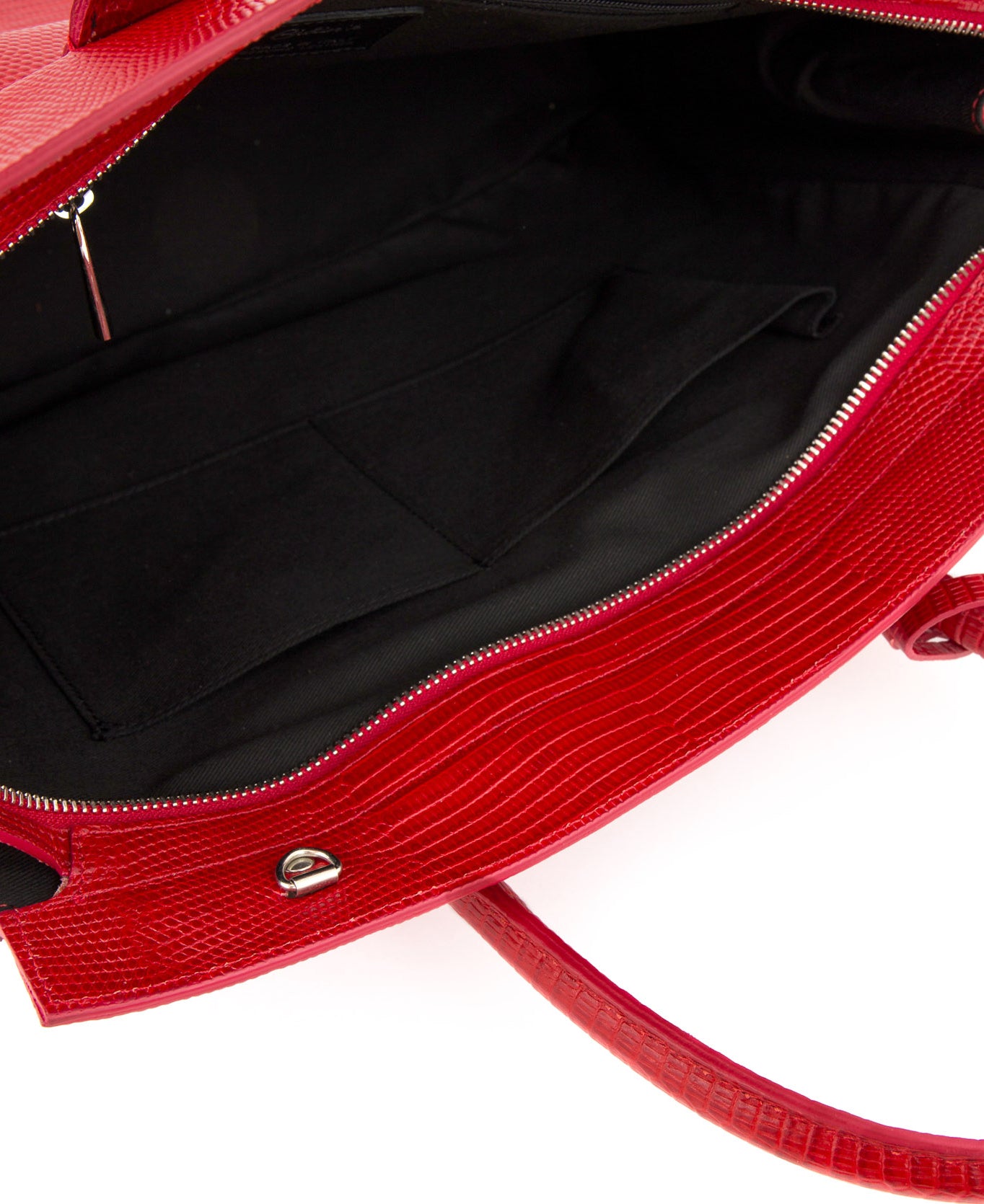 Luigia Leather Bag Lizard Print Red