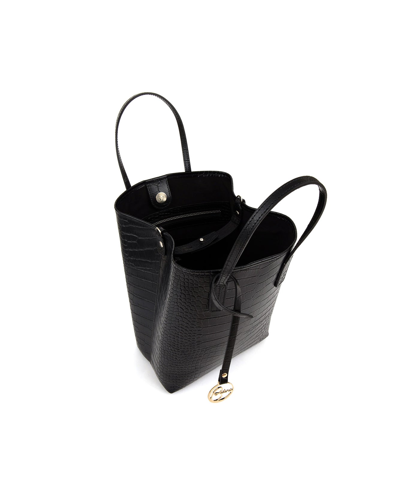 belt design leather bag, black crocodile leather bag, practical and stylish bag, versatile bag for any occasion, ideal bag for daytime strolls
