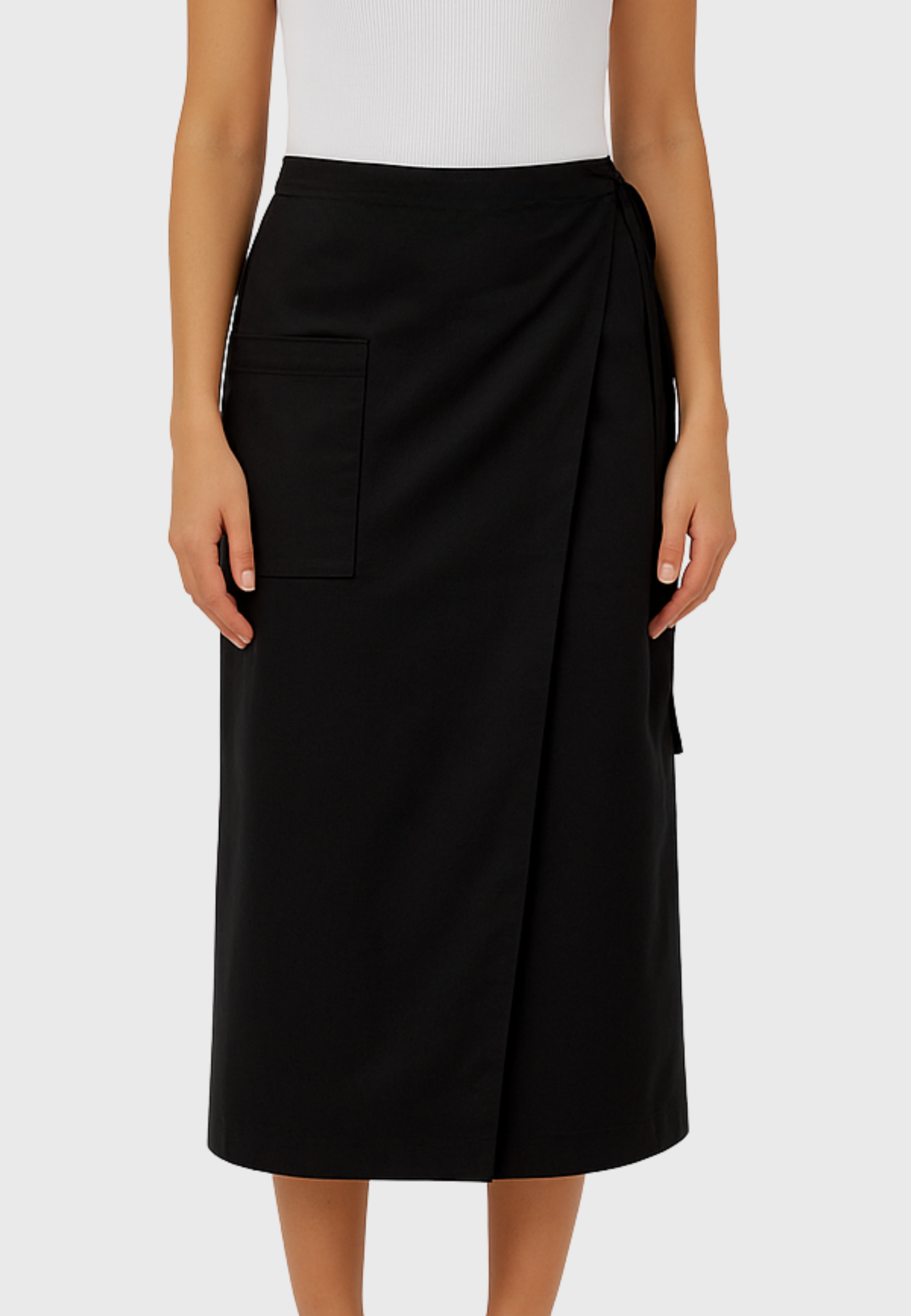 The Salina Skirt – Long Wrap Skirt in Sand Cotton