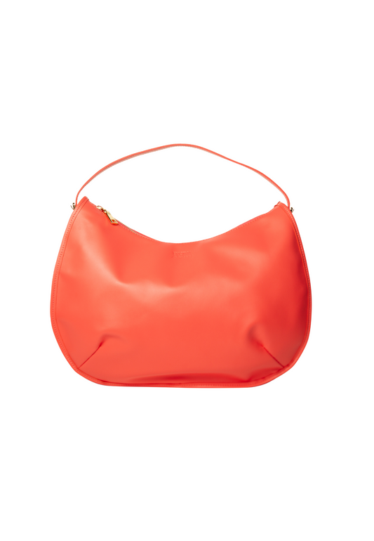Coral Elba Italian Leather Shoulder Bag