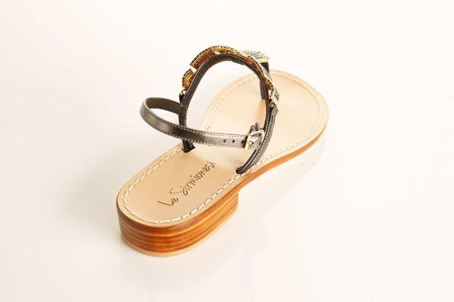 Swarovski stone embellished black sandals, elegant Italian leather sandals, comfortable heel sandals, luxury black sandals, statement sandals