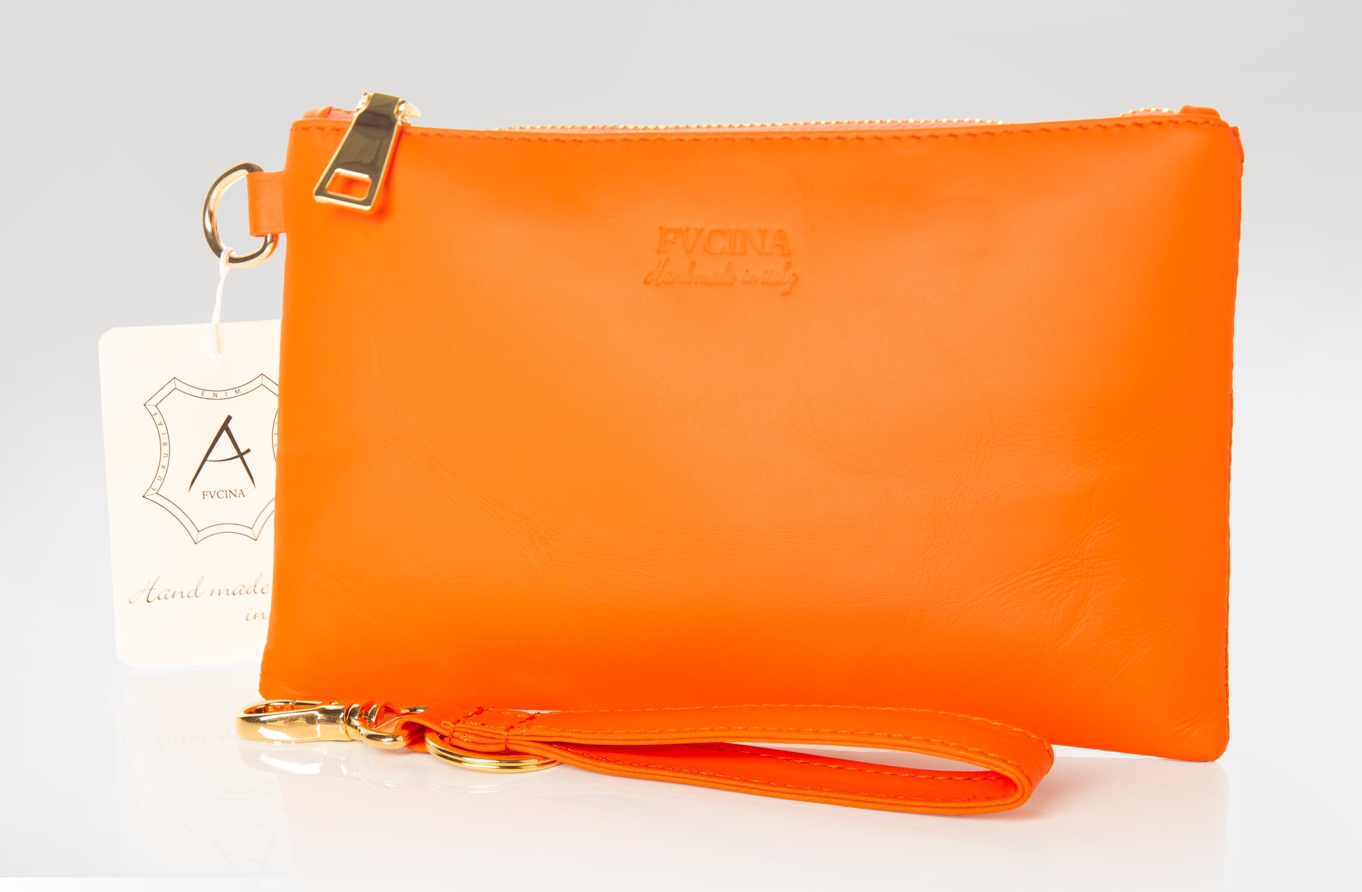 Christmas gifts, orange leather clutch, Italian leather clutch, handmade leather clutch, premium leather clutch, high-quality leather clutch, handbags, women clutches 