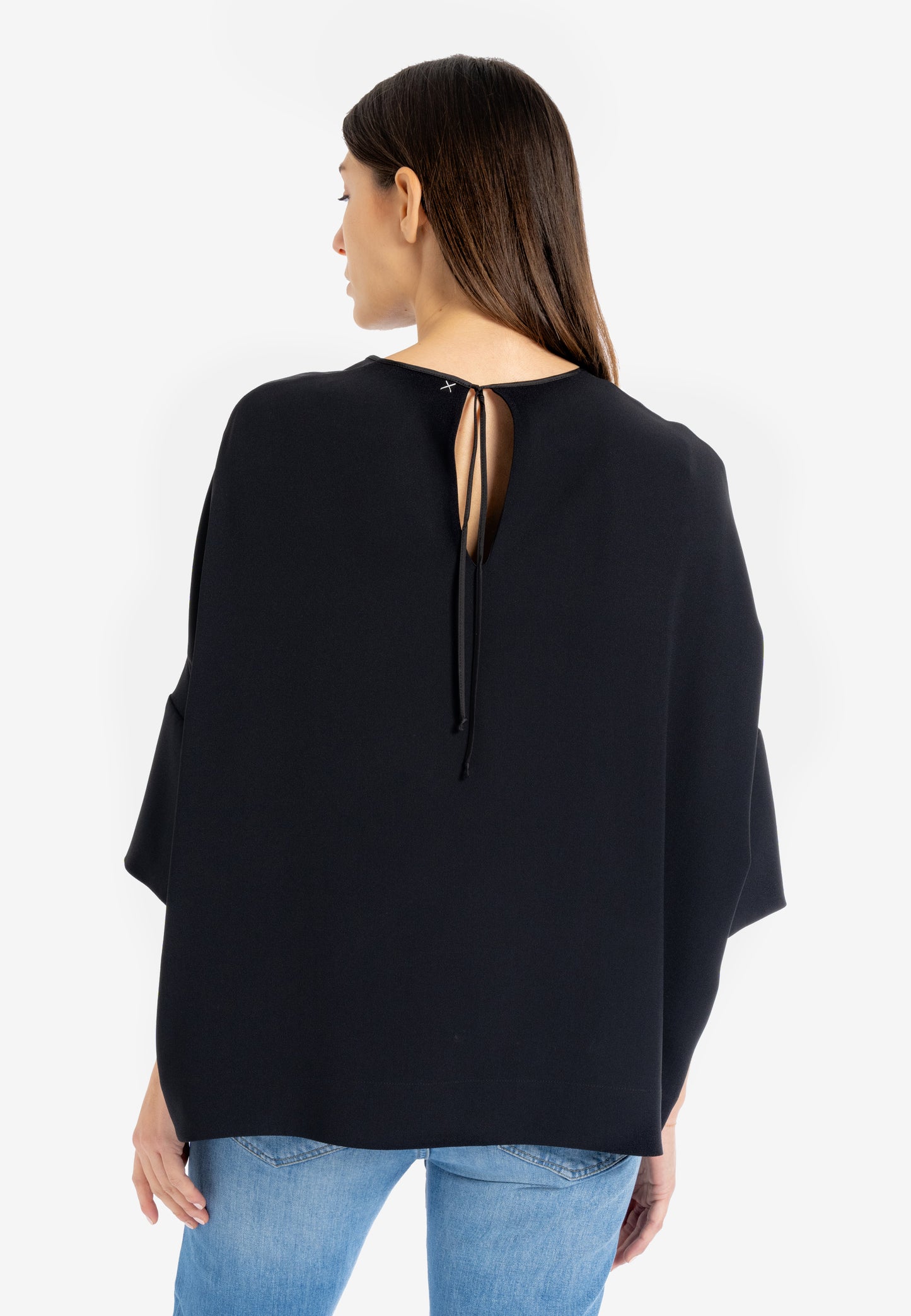 Round neck blouse  Viscose blouse half sleeve blouse  Floral viscose blouse black viscose blouse  viscose top  latest blouse design black blouse Australia  3/4 sleeve blouse  loose fit blouse 