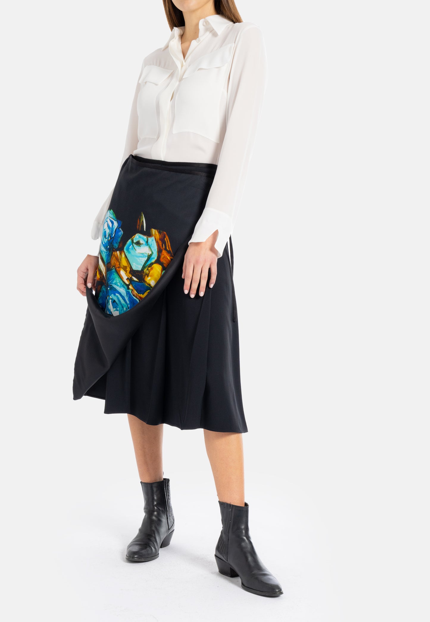 balck midi skirt midi skirt  wrap midi skirt  floral wrap skirt  women wrap skirt  winter wrap skirt  wrapped skirt  black Skirt Australia