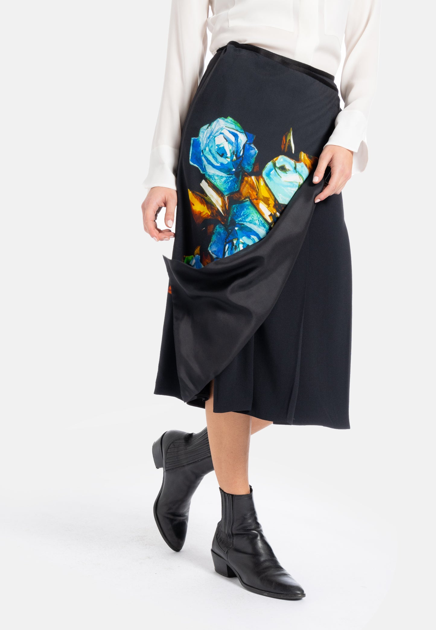 balck midi skirt midi skirt  wrap midi skirt  floral wrap skirt  women wrap skirt  winter wrap skirt  wrapped skirt  black Skirt Australia