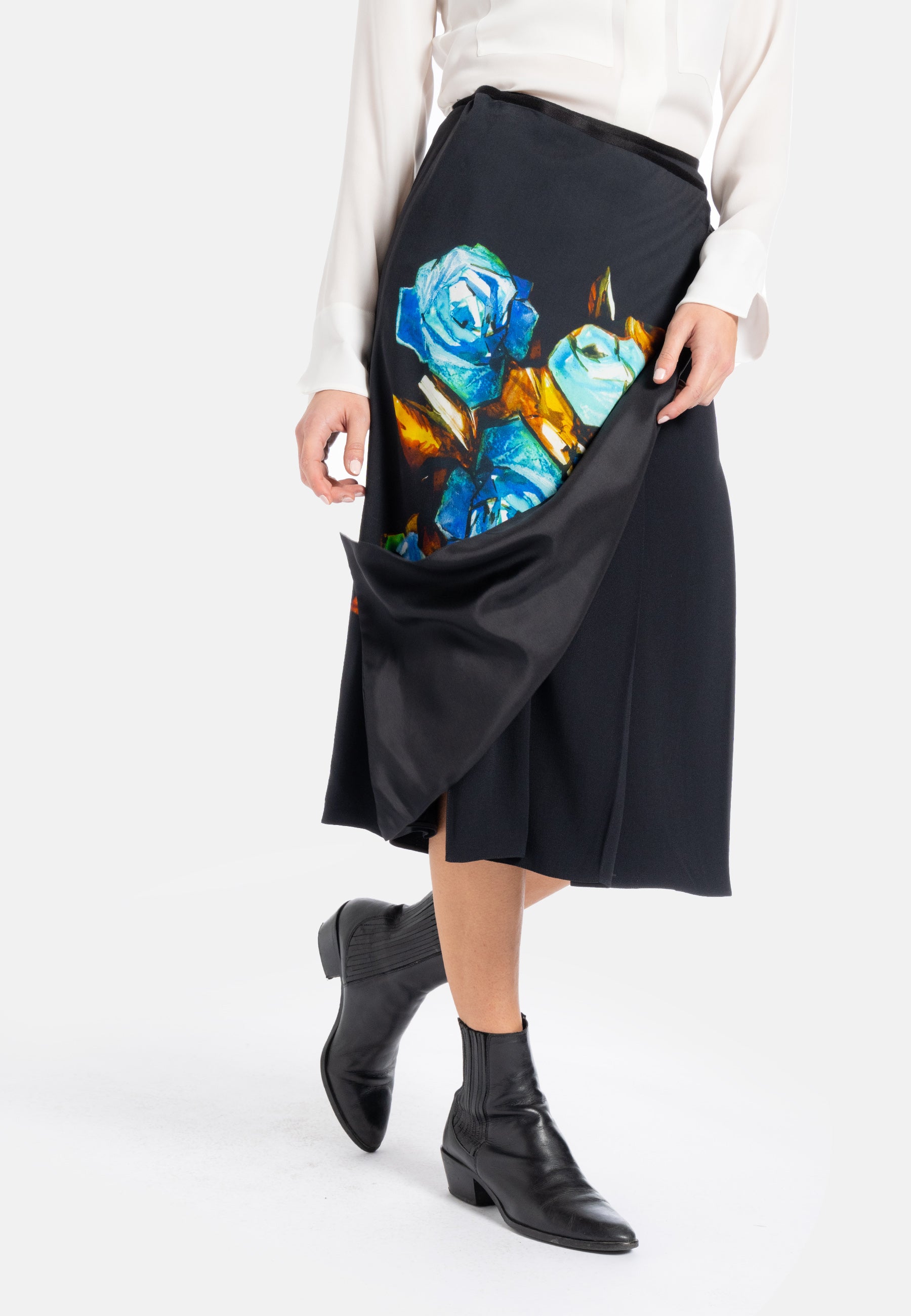 balck midi skirt midi skirt  wrap midi skirt  floral wrap skirt  women wrap skirt  winter wrap skirt  wrapped skirt  black Skirt Australia