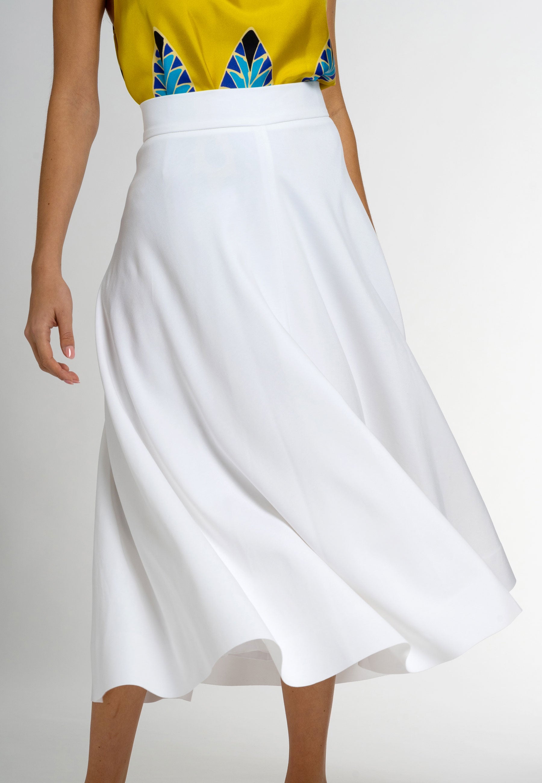 Lilli A-Line Midi Skirt White -Italian Designer - Handmade in Italy – Tema  Moda