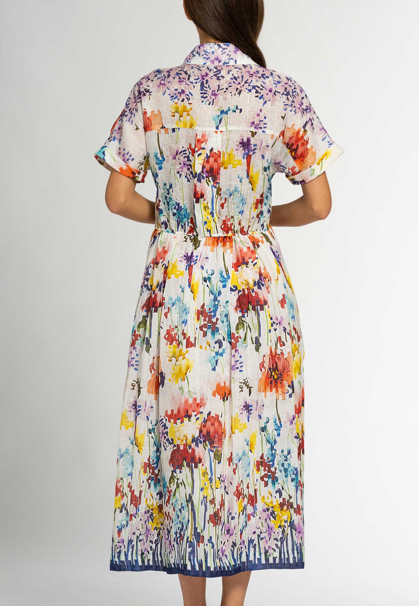 Marica Floral Linen Maxi Dress