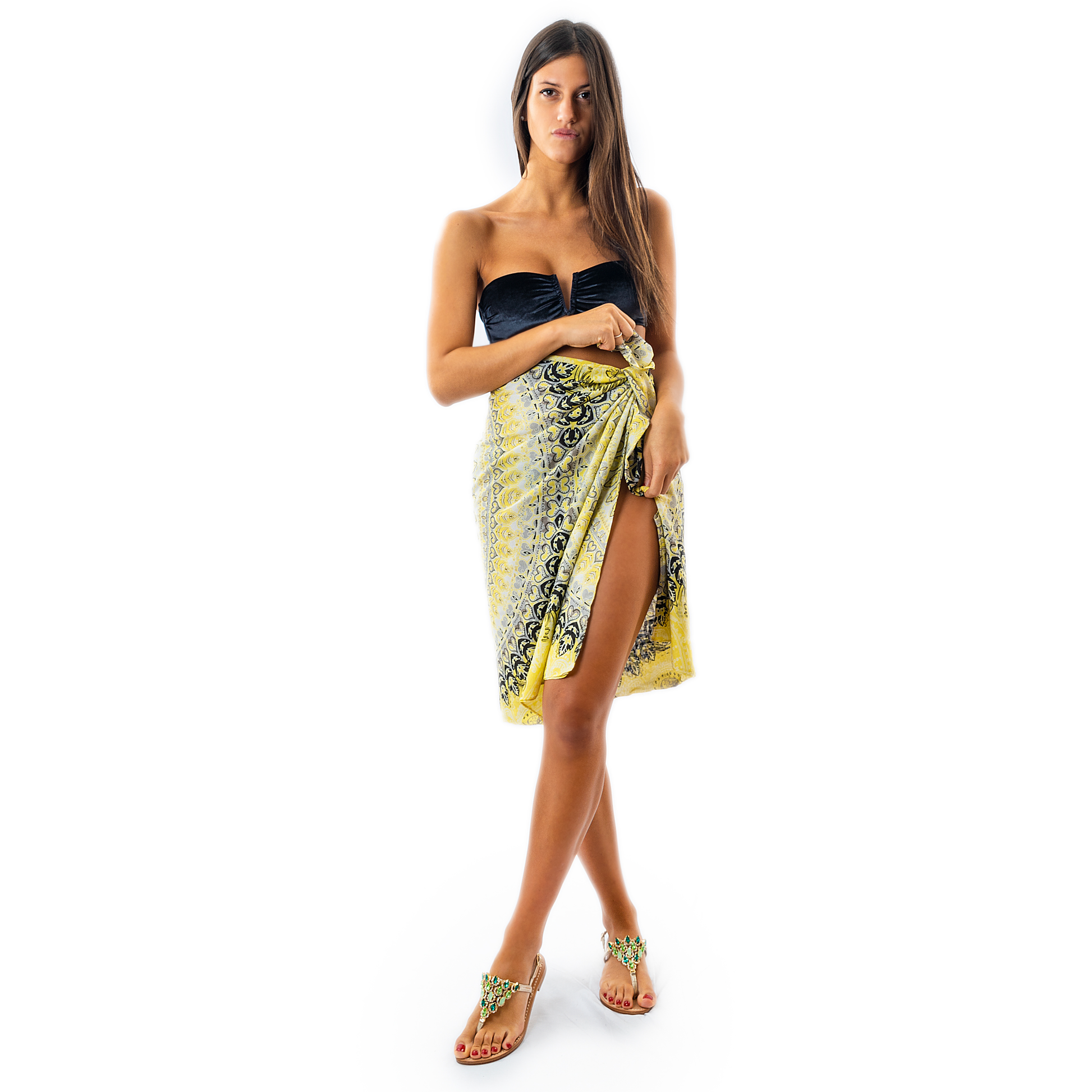 beachwear with Swarovski sandals 