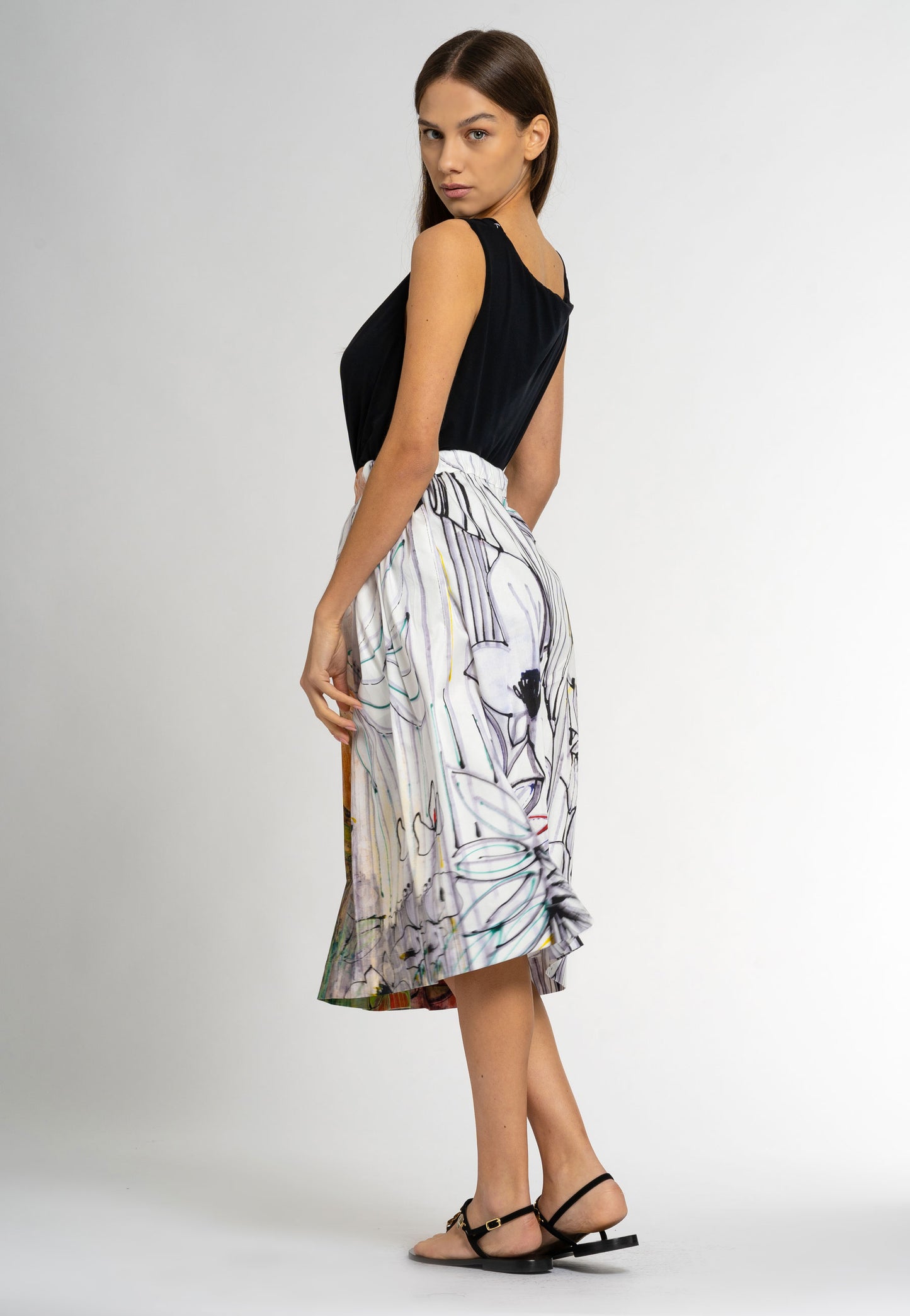 a-line floral midi skirt; floral midi skirt australia; floral midi skirt; woman midi skirt; Alice Floral Midi Skirt, midi skirt, faille skirt, faille skirts, best spring skirt, alice skirt; organic cotton, midi skirt, mini skirt, springtime fashion, high waisted skirt, floral skirt, waist cincher skirt