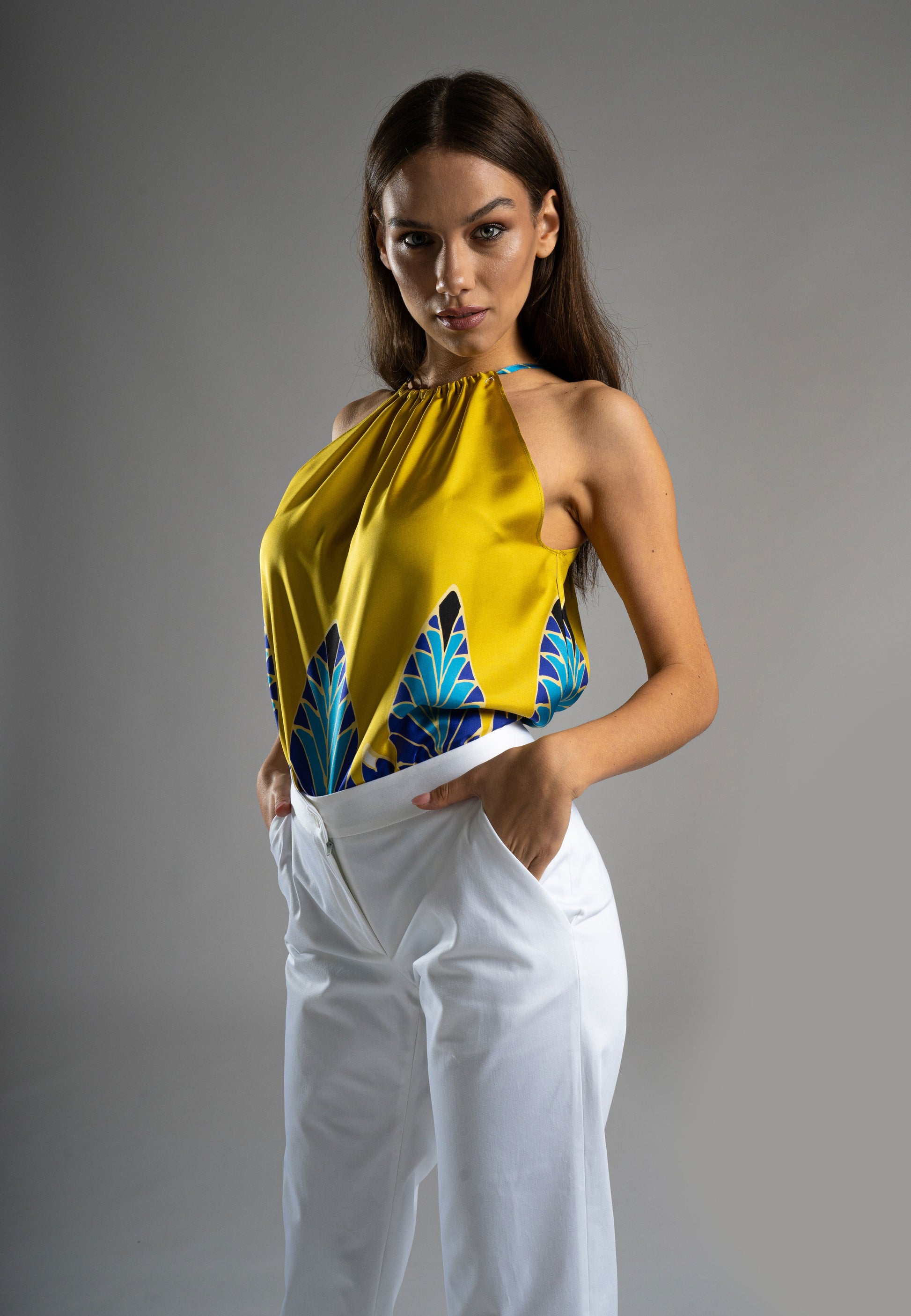tops, summer top, sleeveless top, silk top, feather print top, silk shirts for women, summer tops for women, sleeveless shirts for women, blouse for women, blouse tops for women