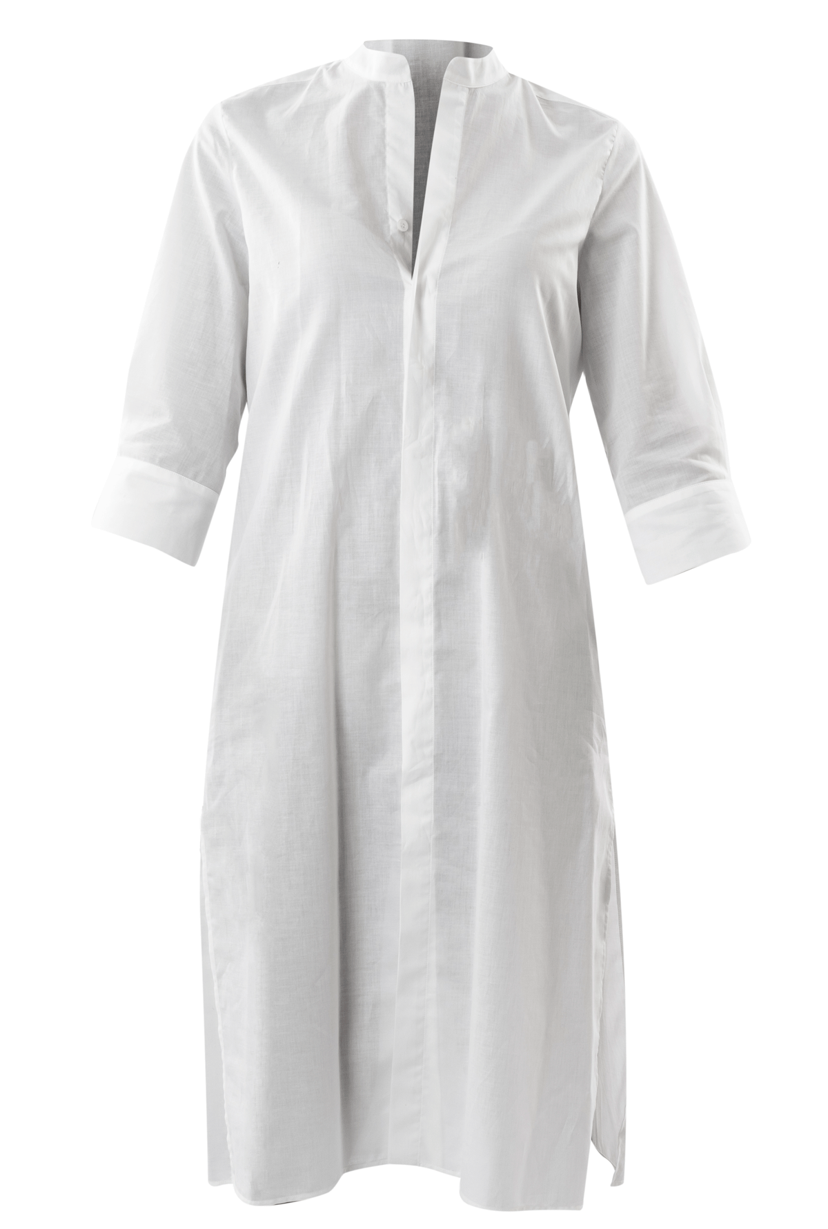 white linen shirt dress
