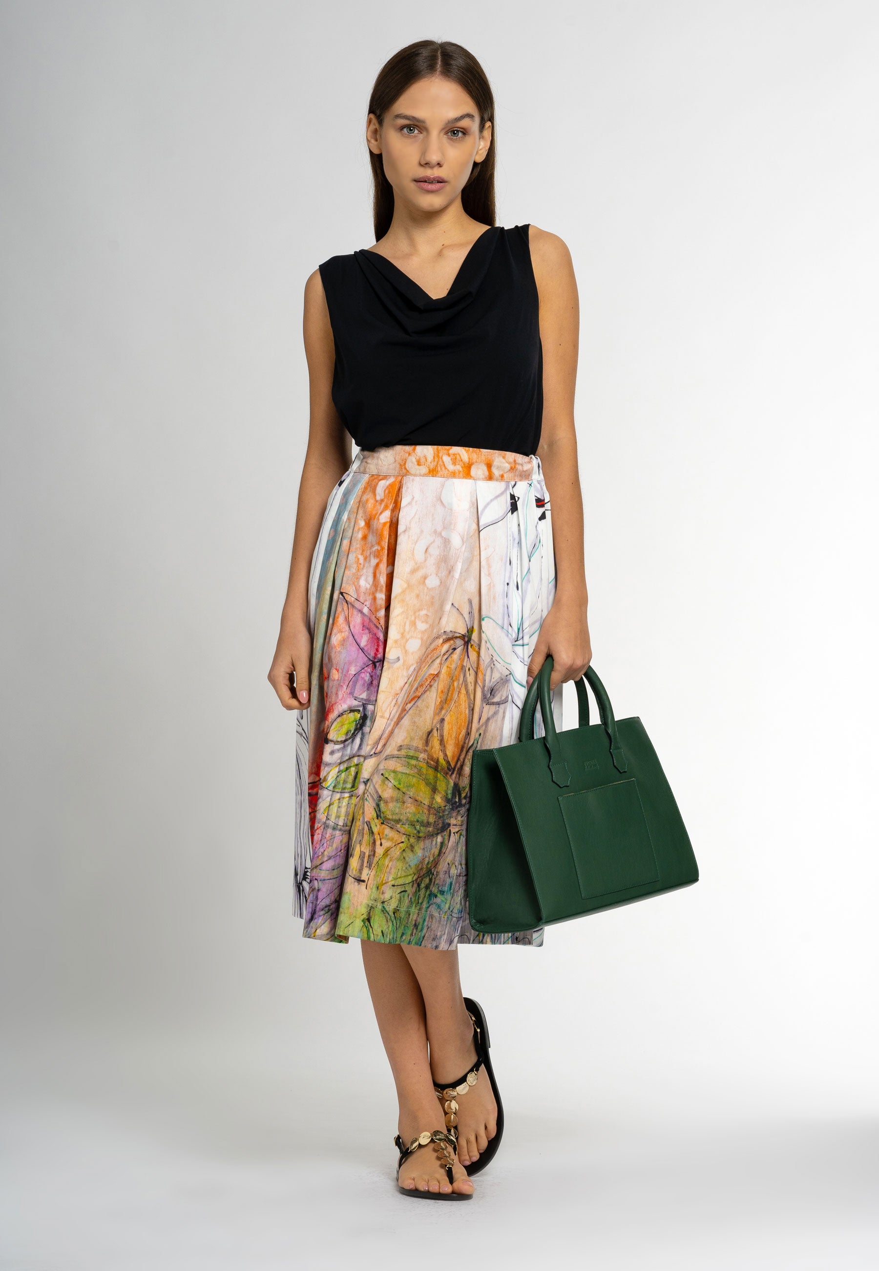 Awning Stripe Midi Skirt New Gold Luxor/Blaze | SKIRTS | Kate Spade  Australia