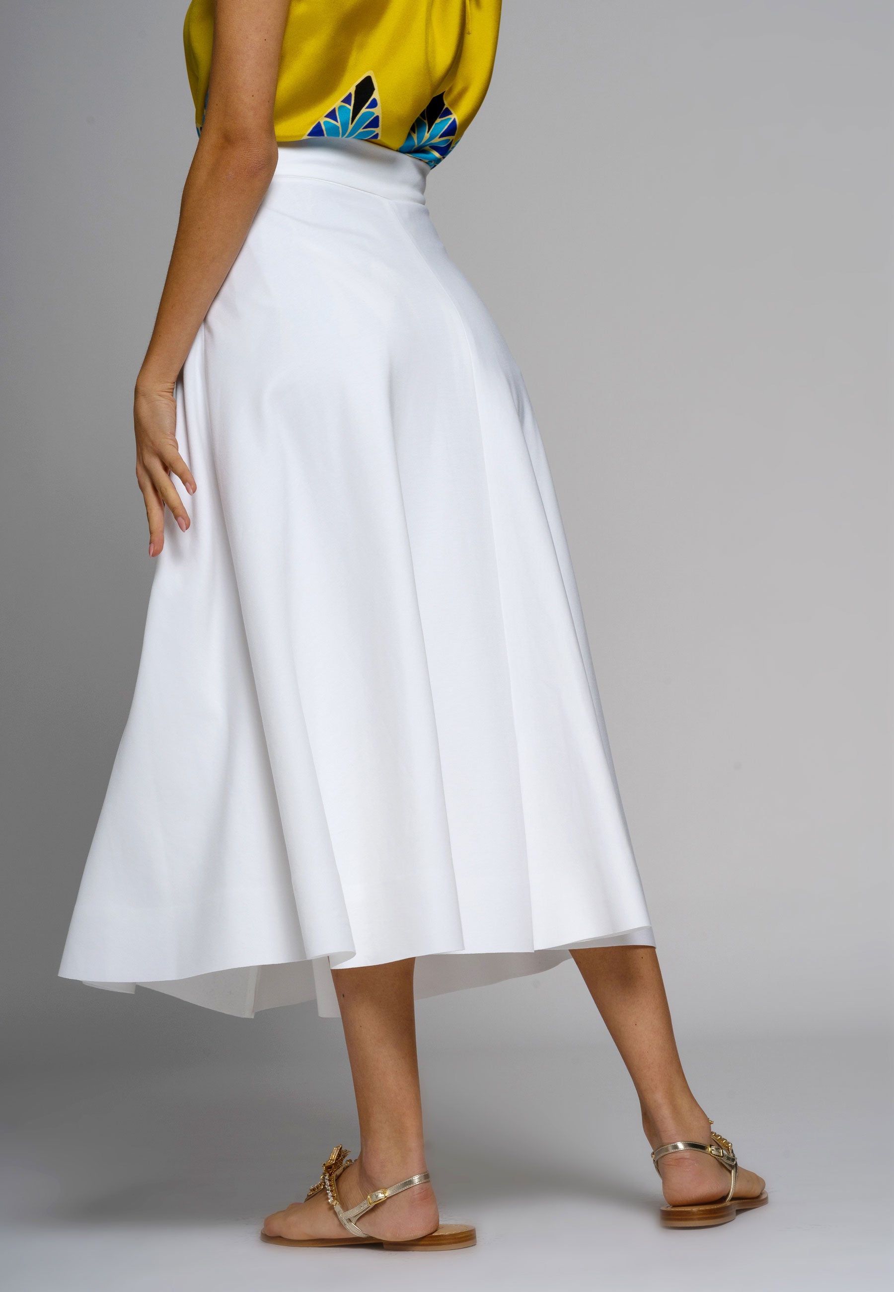 Lilli A-Line Midi Skirt White